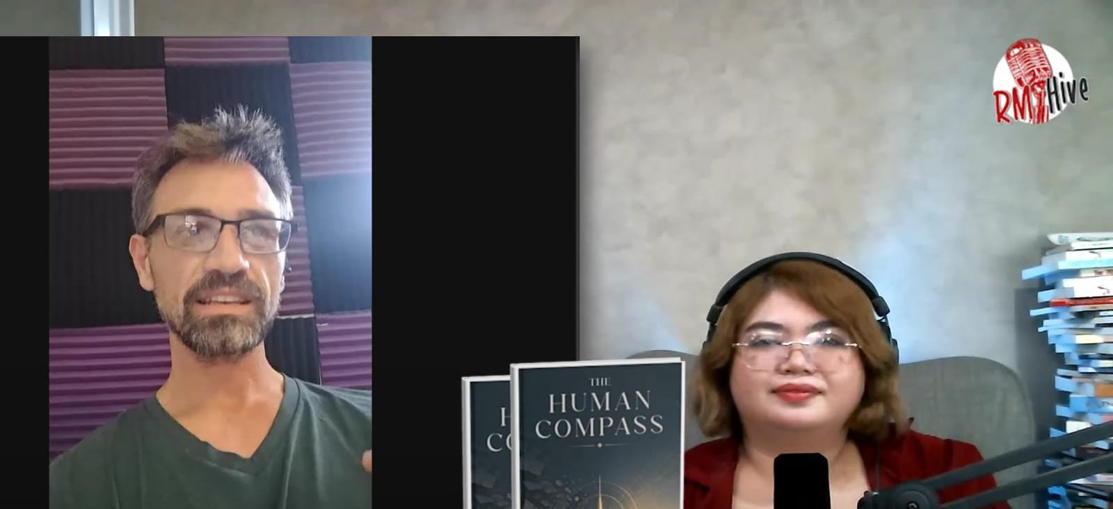 Jason Gentrup in conversation with ReadersMagnet host Britney during the live author interview about The Human Compass